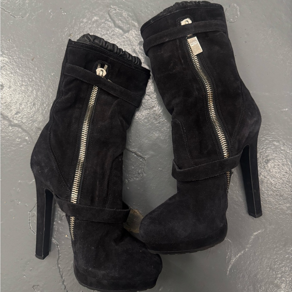 Alexander McQueen Dark Suede Zippered Accessory